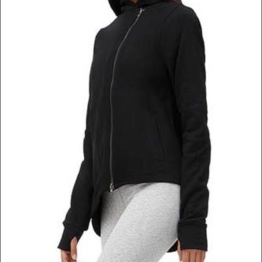 All Fenix Black Asymmetrical Zip Up Pilates Sweatshirt